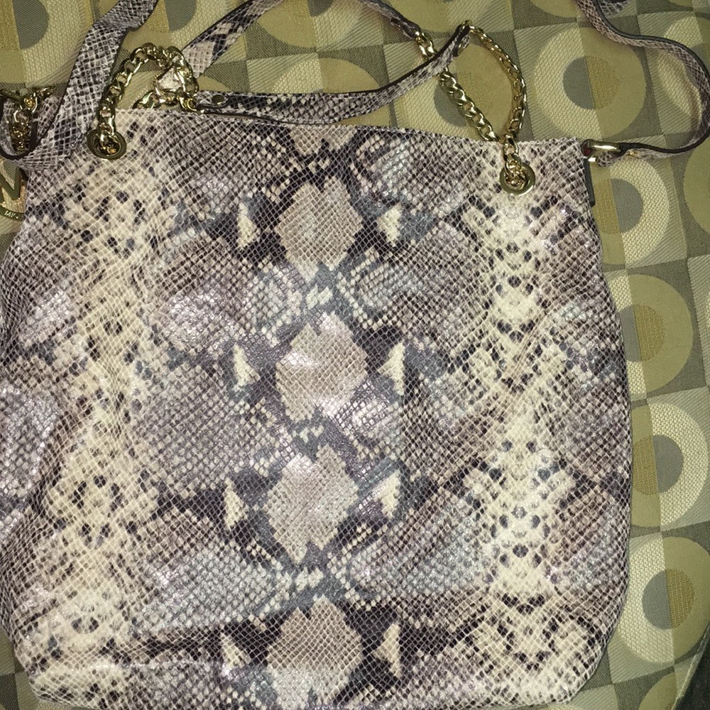 Large Michael Kors Python Embossed Bag - image 4